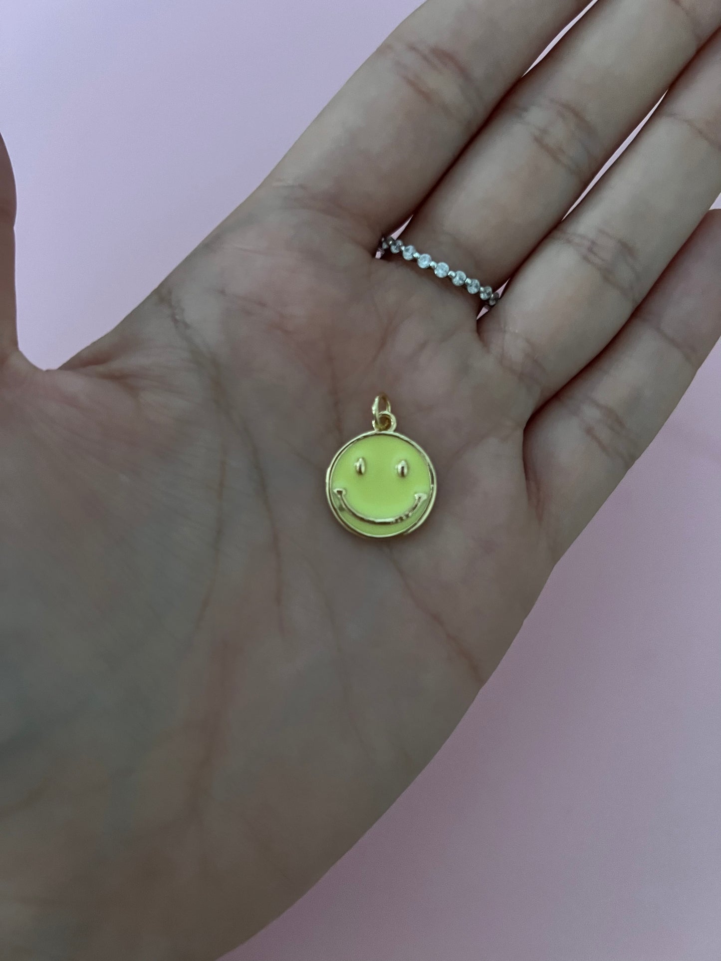 Neon Yellow Smiley Face Necklace