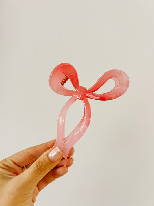 Rose Bow Hair Claw Clip