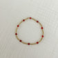 Garnet and Gold Filled Beaded Bracelet