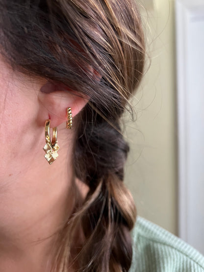 Dangly Diamond Hoop Earrings
