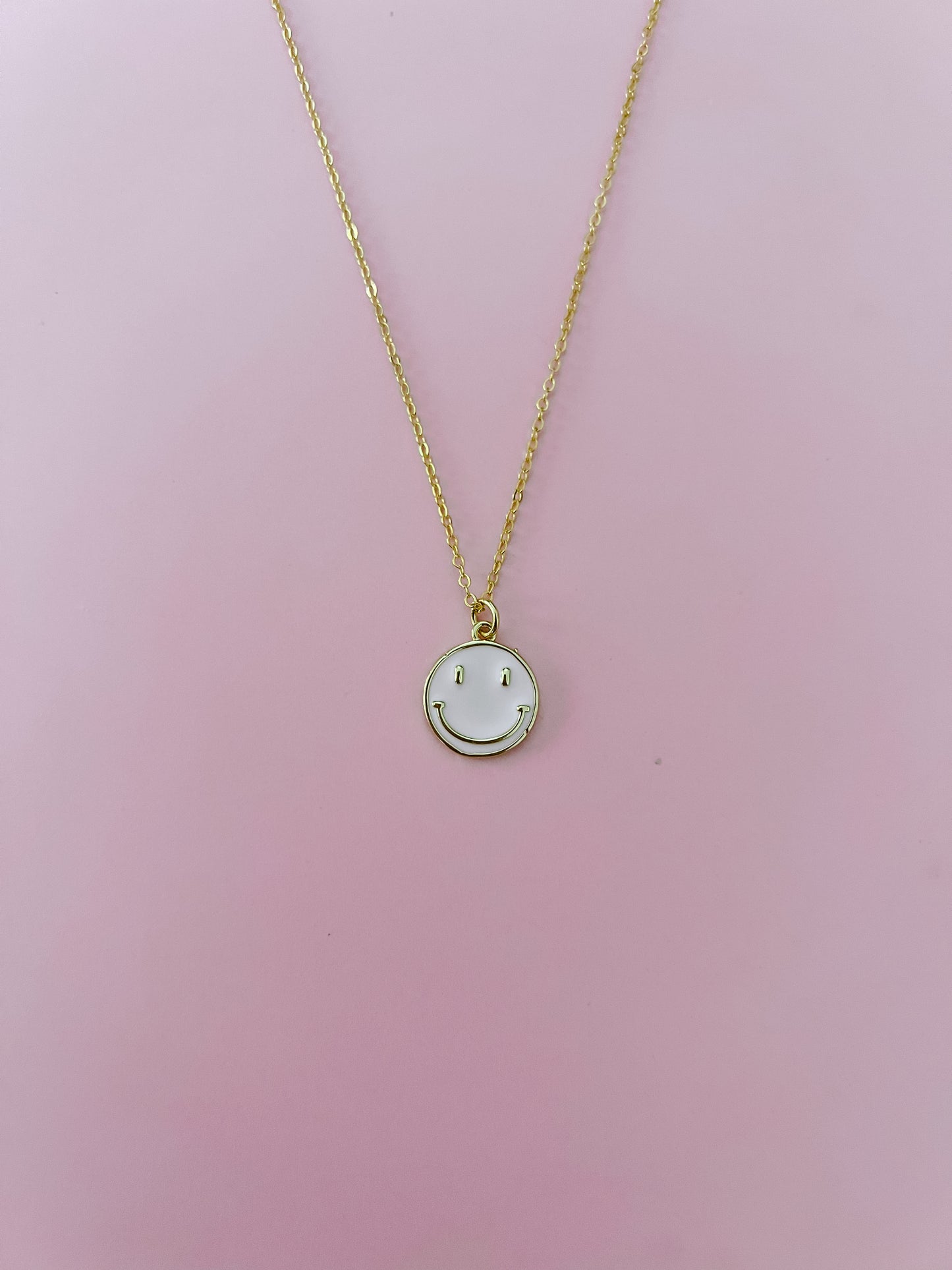 Pale Pink Smiley Necklace