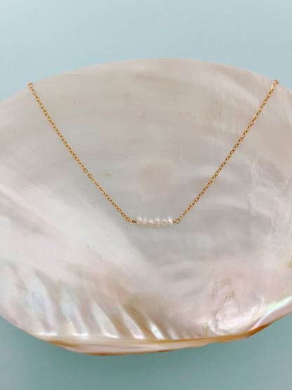 Gold Filled Tiny Pearl Necklace