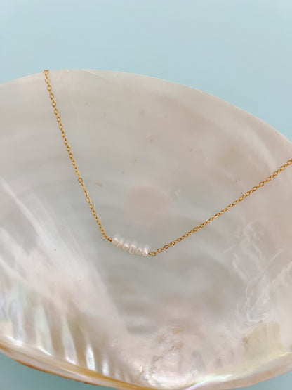 Gold Filled Tiny Pearl Necklace