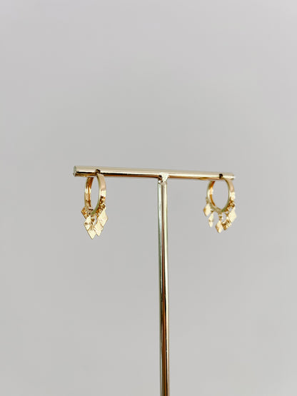 Dangly Diamond Hoop Earrings