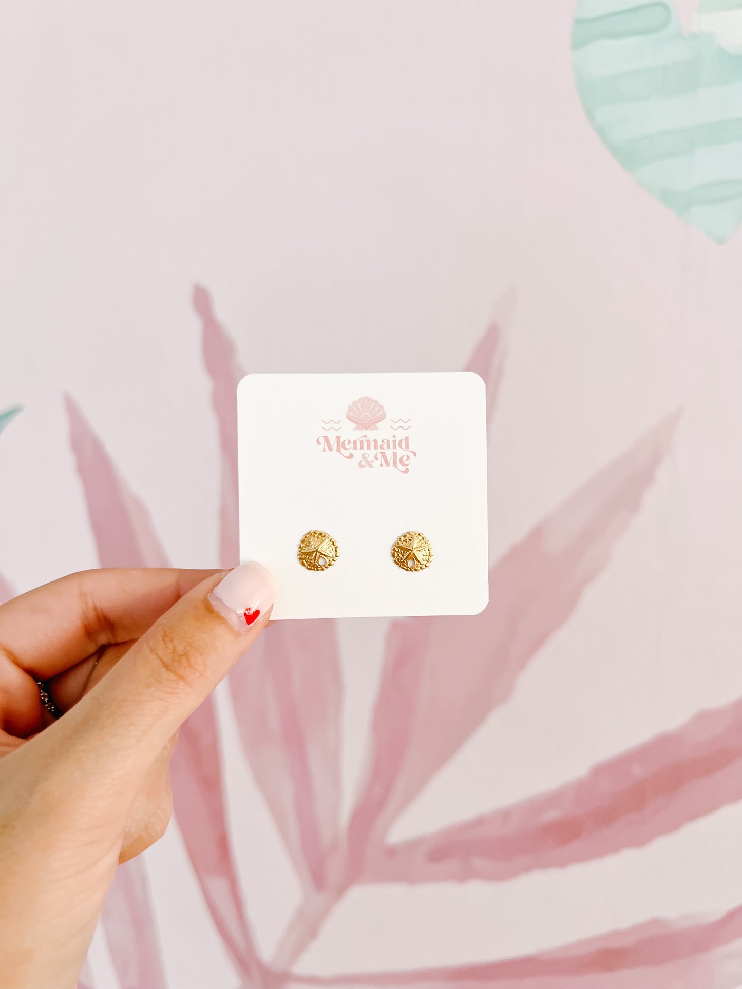 Gold Filled Sand Dollar Stud Post Earrings