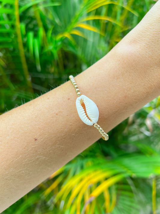 Gold Filled Cowrie Shell Bracelet