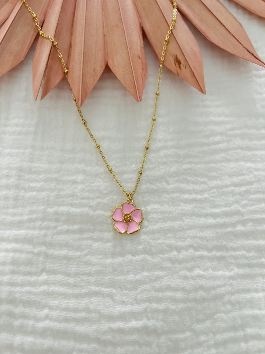 Pink Hibiscus Necklace