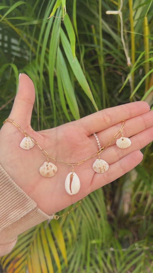 Real Seashell Charm Necklace