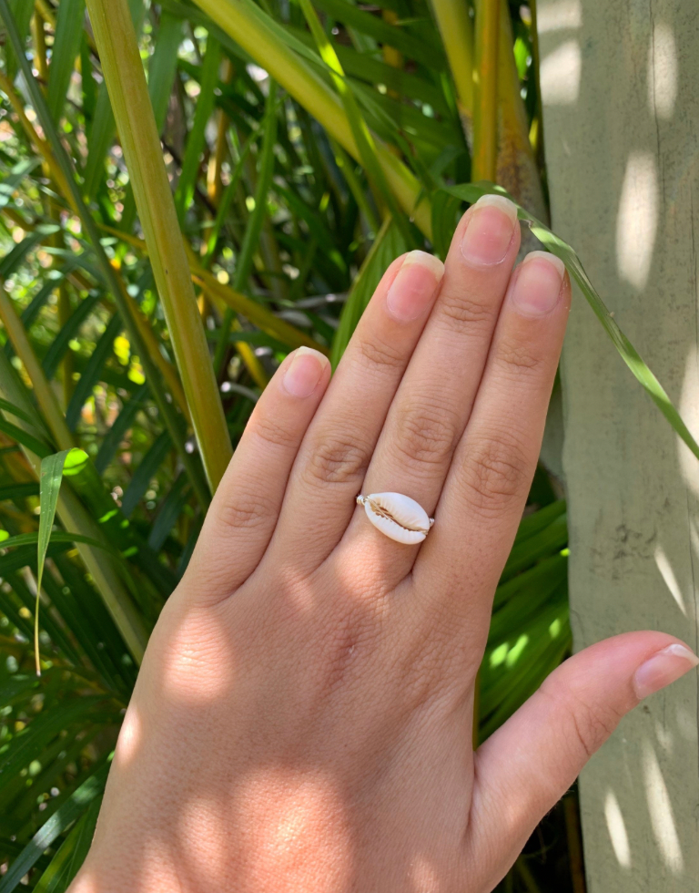 Handmade Horizontal Cowrie Shell Ring – Mermaid and Me