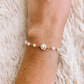 White Beaded Chain Smiley Face Bracelet