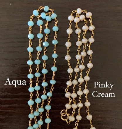 Gold Quatrefoil Necklace on Beaded Chain Phi Mu