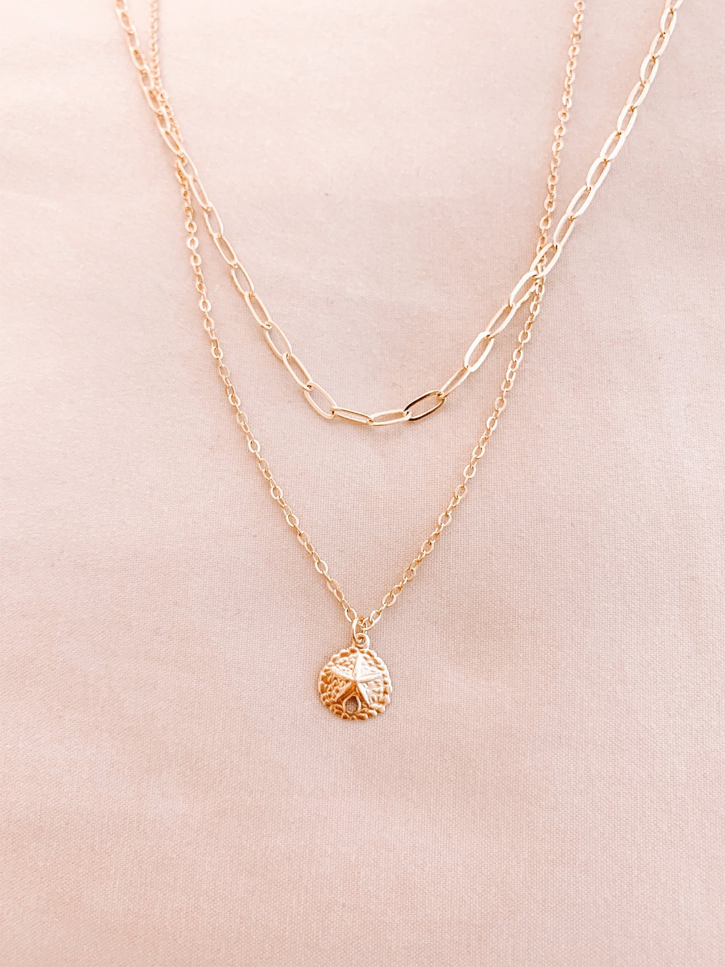 Gold Sand Dollar Necklace