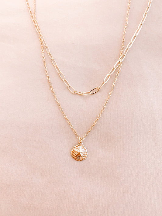 Gold Sand Dollar Necklace