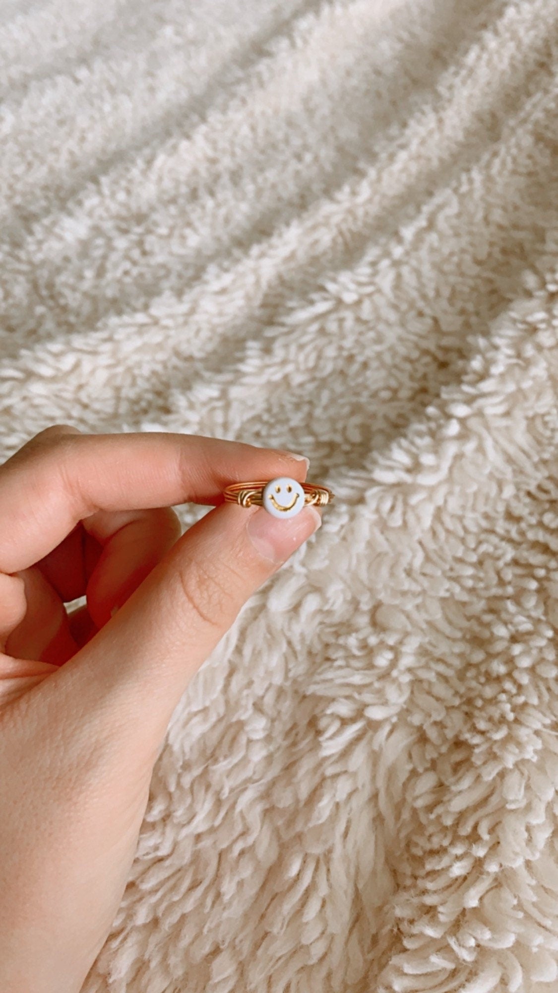 Handmade Keep Smilin’ Smiley Face Ring