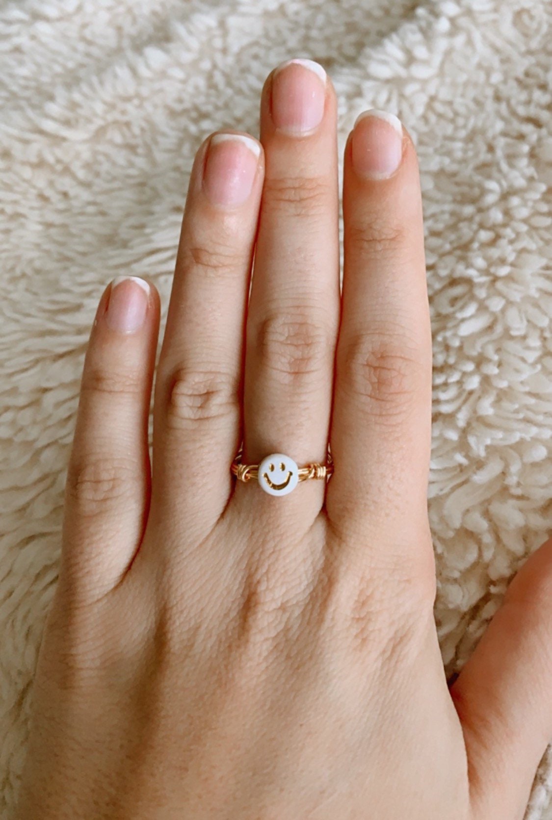 Handmade Keep Smilin’ Smiley Face Ring