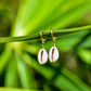 Cowrie Shell Huggie Hoop Earrings