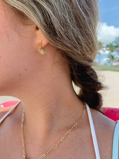 Gold Sunburst Earrings
