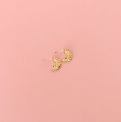 Gold Sunburst Earrings