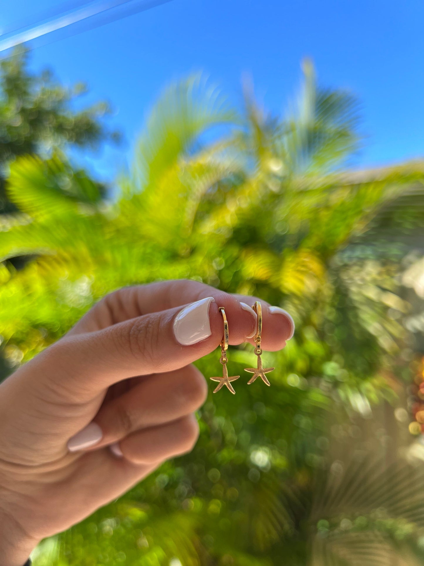 Tiny Gold Starfish Huggie Hoop Earrings