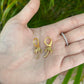 Gold Palm Tree Huggie Hoop Earrings