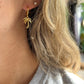 Gold Palm Tree Huggie Hoop Earrings