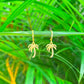 Gold Palm Tree Huggie Hoop Earrings