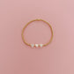 Gold filled bracelet with horizontal hearts