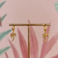 Gold Palm Tree Huggie Hoop Earrings