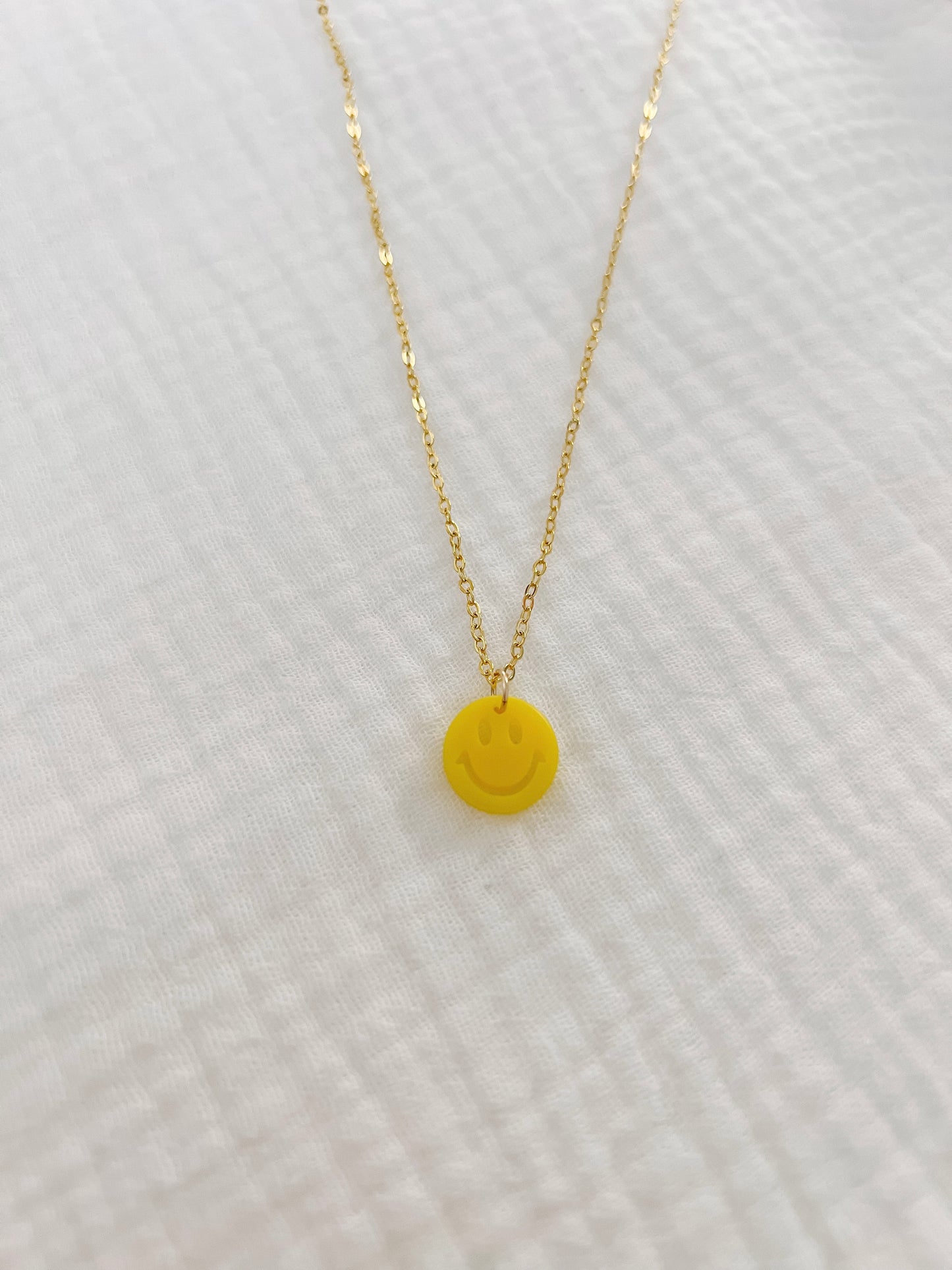 Yellow Smiley Face Necklace