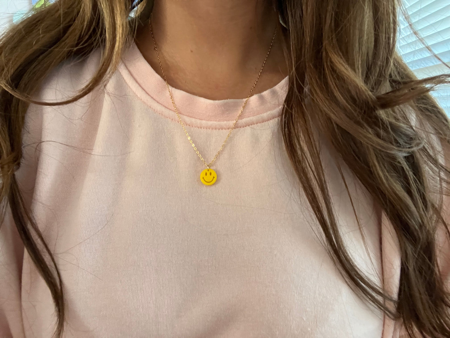 Yellow Smiley Face Necklace