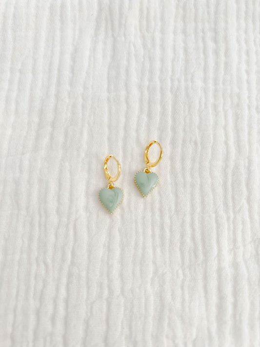 Seafoam Heart Earrings