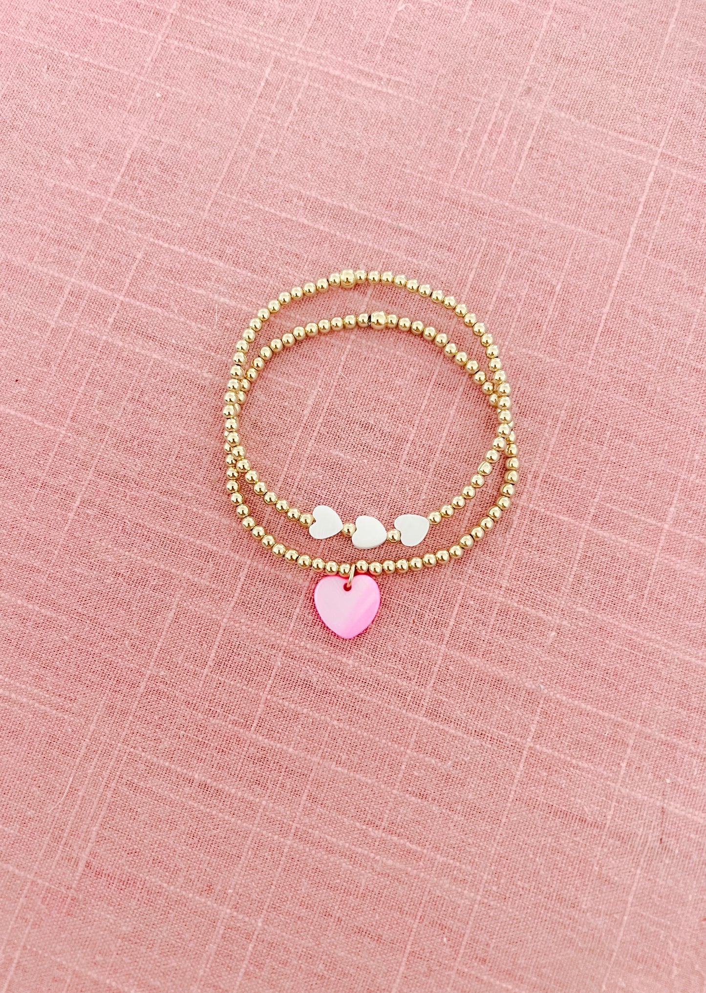 3 Vertical Hearts Gold Filled Bracelet