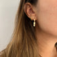 Gold Dangly Heart Earring Hoops