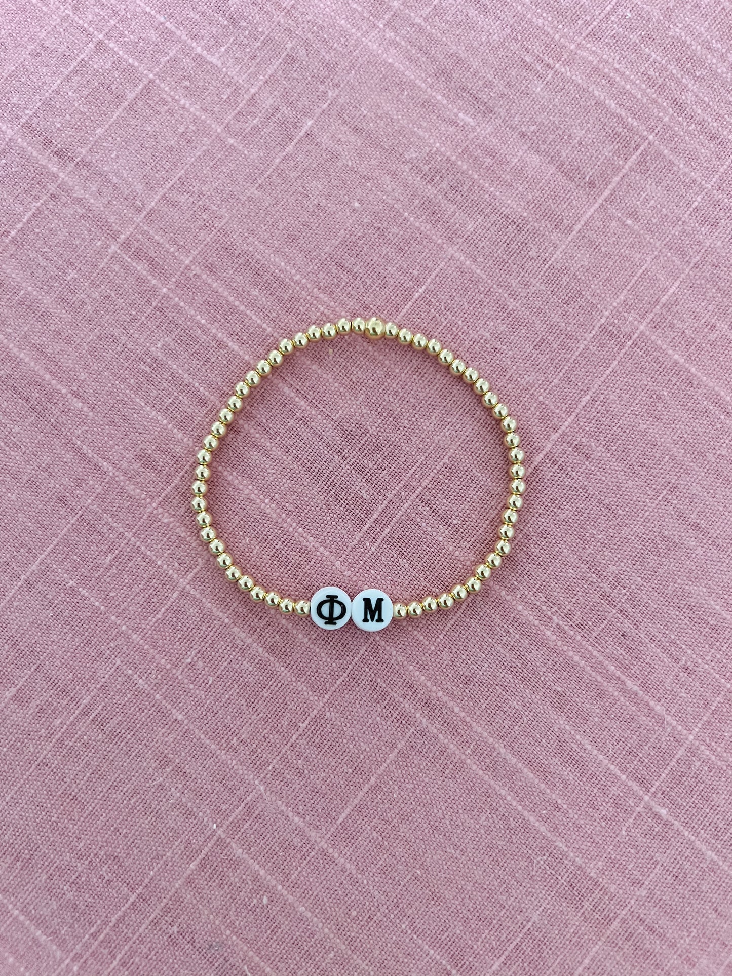 Sorority Greek Letter Gold Filled Bracelet