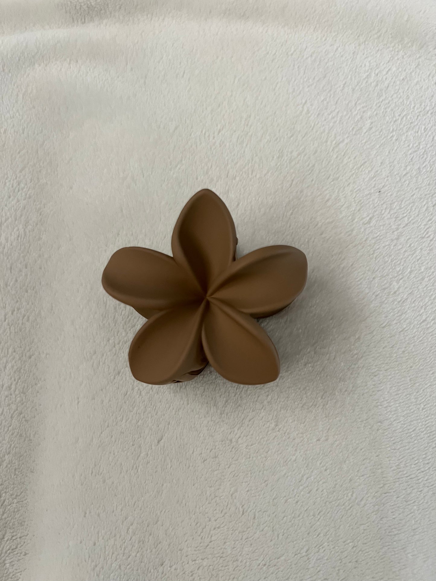 Brown Plumeria Hair Claw Clip