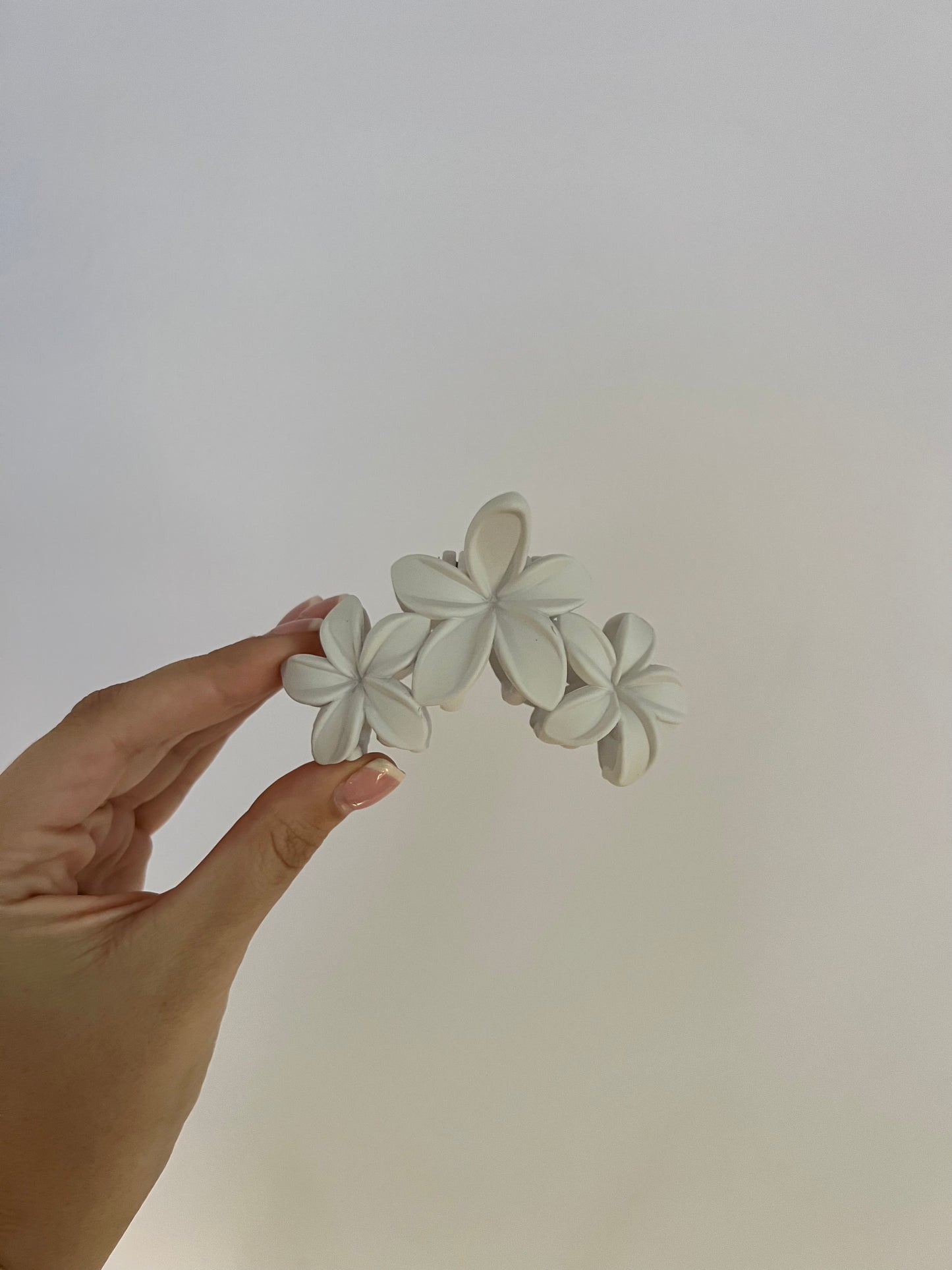 White, Pale Blue, or Light Pink Plumeria Hair Claw Clip