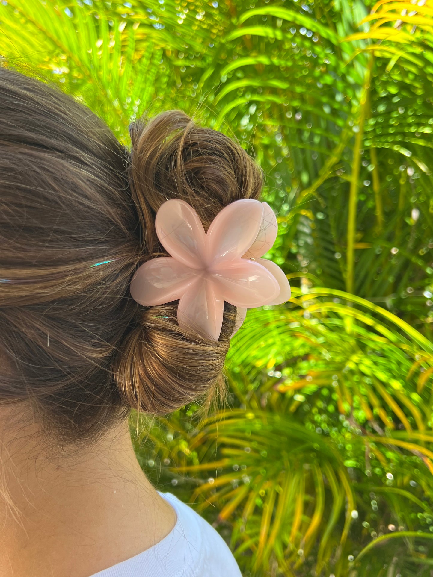 Pink Plumeria Claw Clip