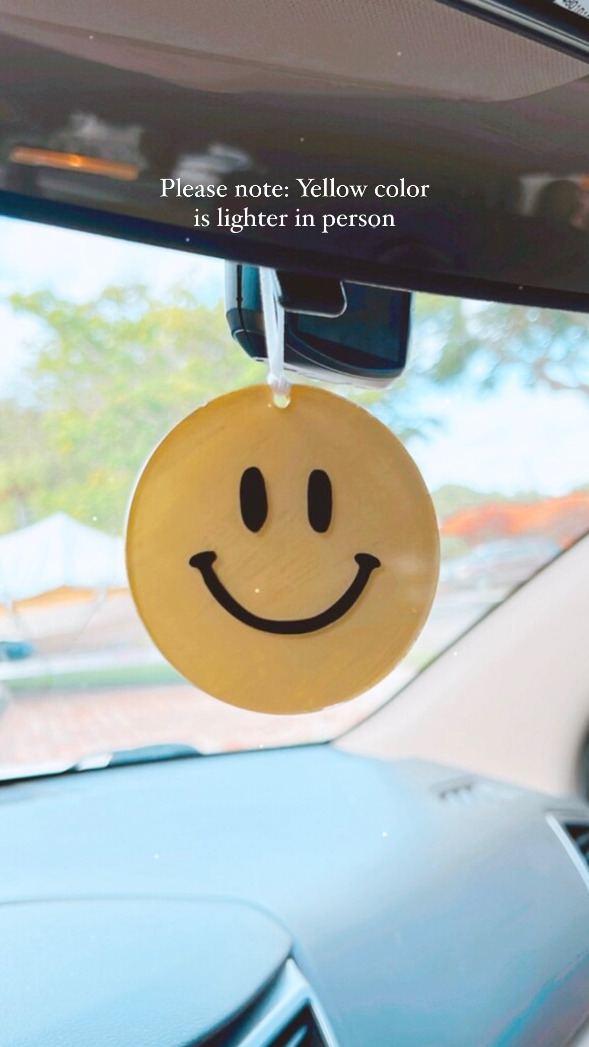 Smiley Face Rear View Mirror Charm