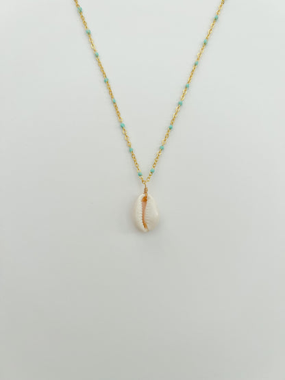 Cowrie Shell Necklace on Color Satellite Chain