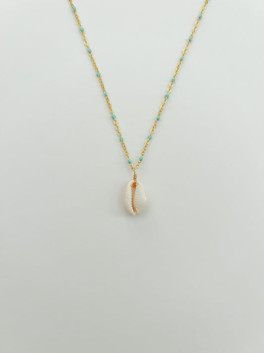 Cowrie Shell Necklace on Color Satellite Chain