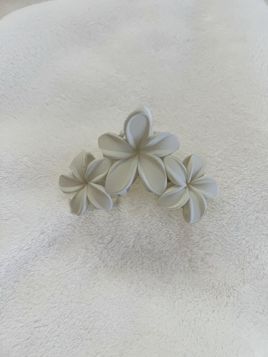 White, Pale Blue, or Light Pink Plumeria Hair Claw Clip