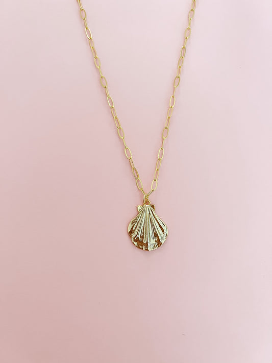 Big Gold Shell Necklace