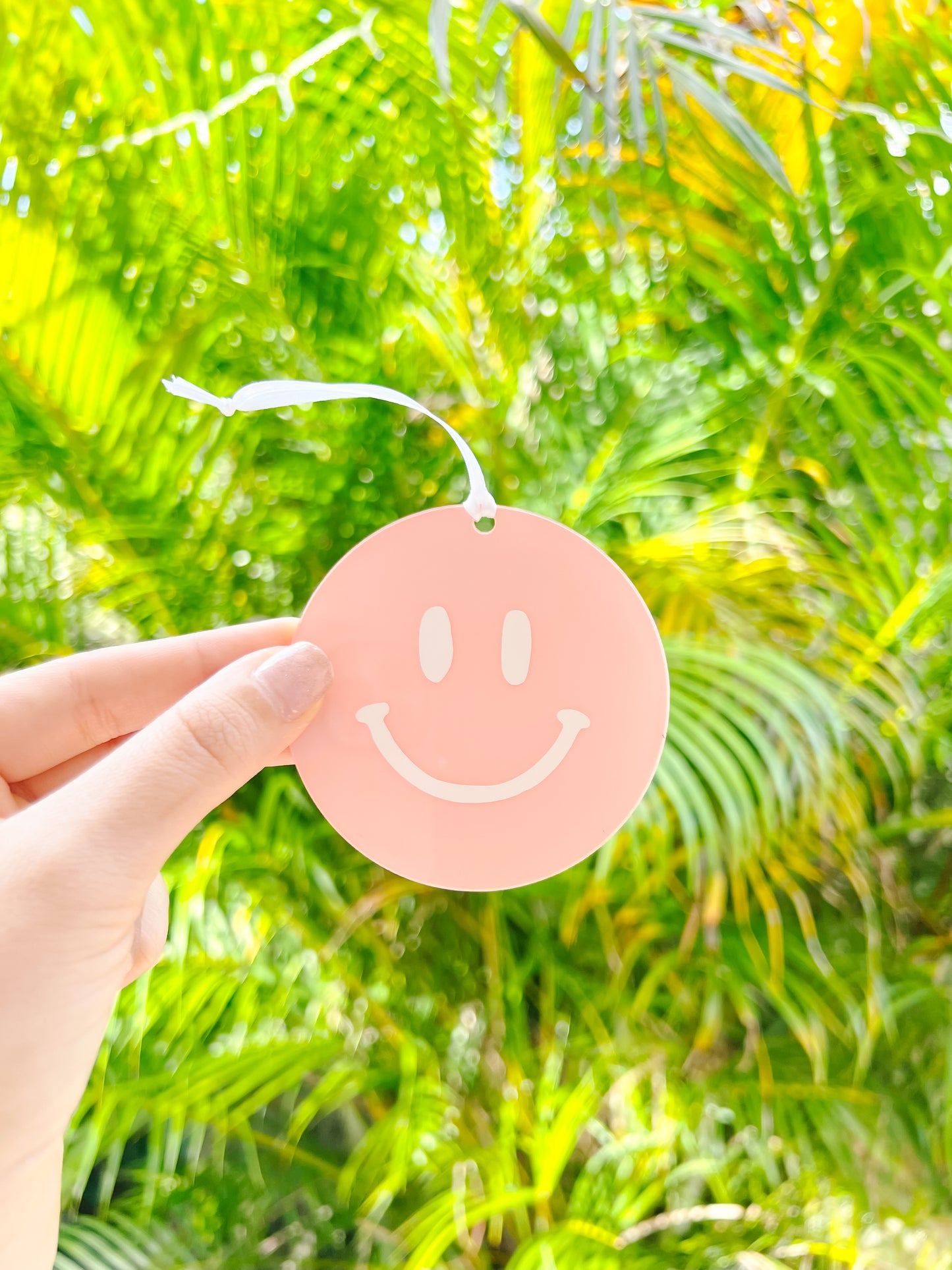 Smiley Face Rear View Mirror Charm