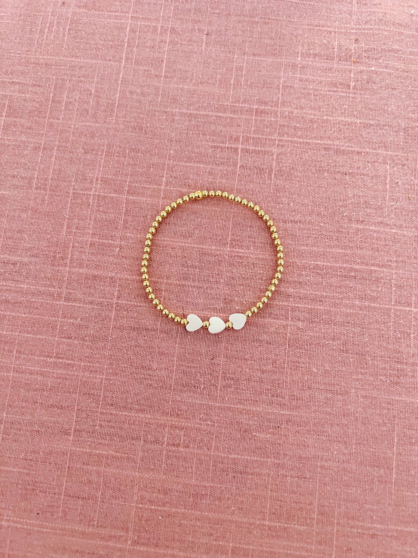 3 Vertical Hearts Gold Filled Bracelet