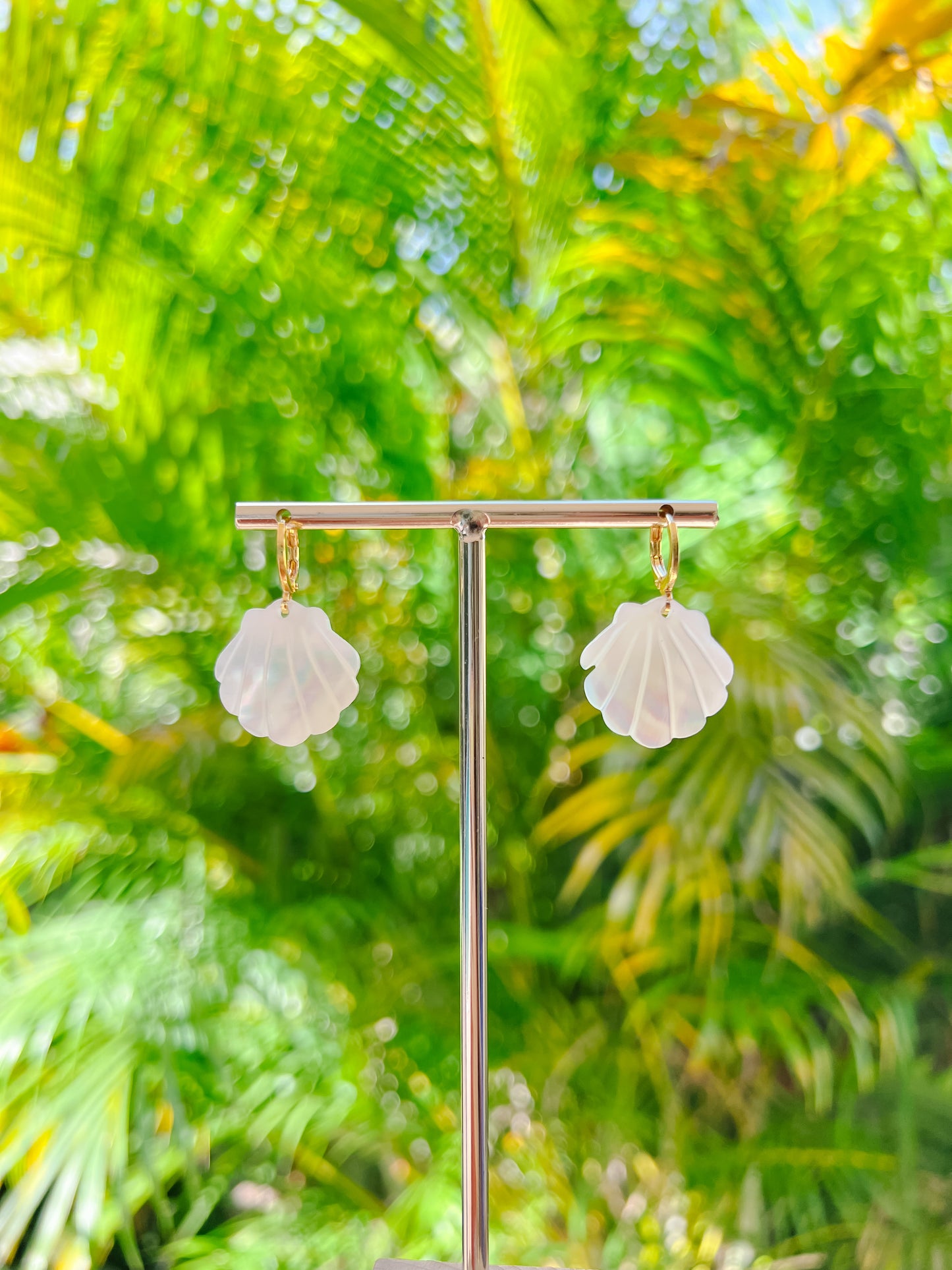 Mother of Pearl Big Shell Earrings